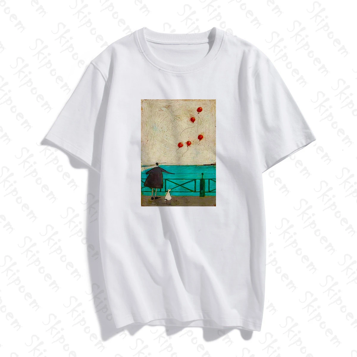 Женская хлопковая футболка с коротким рукавом Sam Toft абстрактным принтом в виде