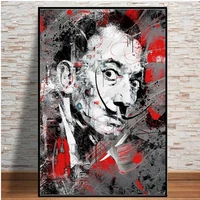 portrait art of salvador dali canvas painting posters and prints modern wall art pictures for living room home decor no frame