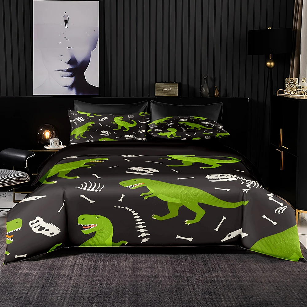 Комплект постельного белья из пододеяльника и наволочки с принтом в виде