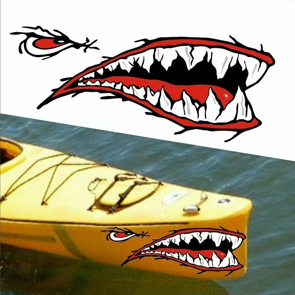 

For Kayak Car Car Sticker Graphic Hot Sharks Mouth Teeth Side Door Fender Vinyl 12\\\\\\\\\\\\\\\"