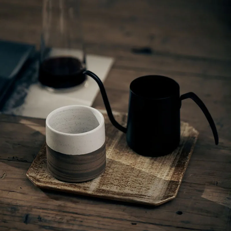 190ml Japanese Frosted Latte Cup American Concentrated Retro Ceramic Coffee Simple Nordic Home Office Afternoon Tea Set | Дом и сад