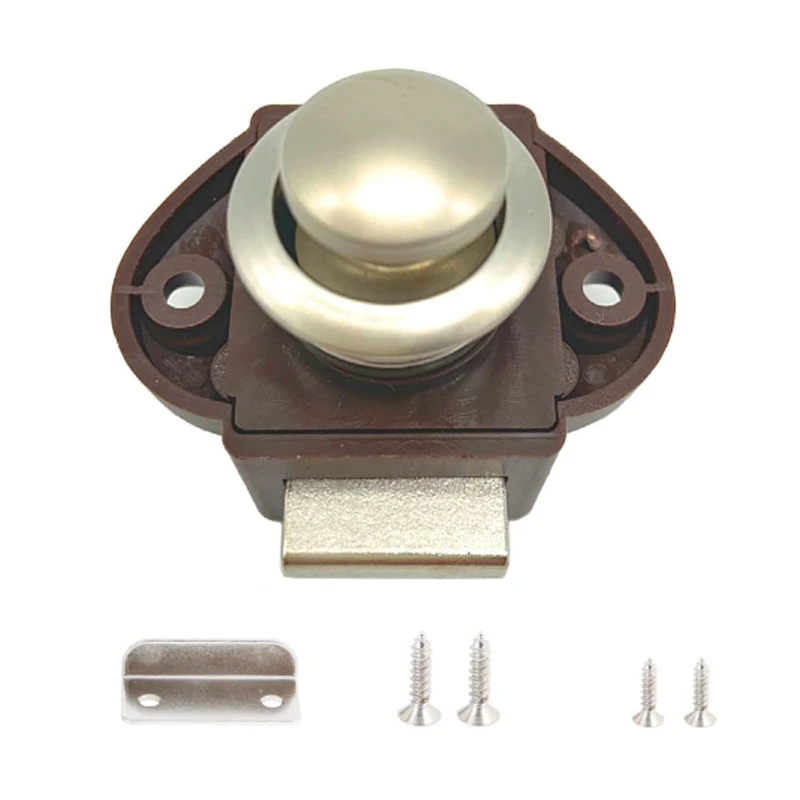 

Caravan Boat RV Cabinet Furniture Latch Button Lock Mini Push Button Lock Easy Installation Hardware Accessory