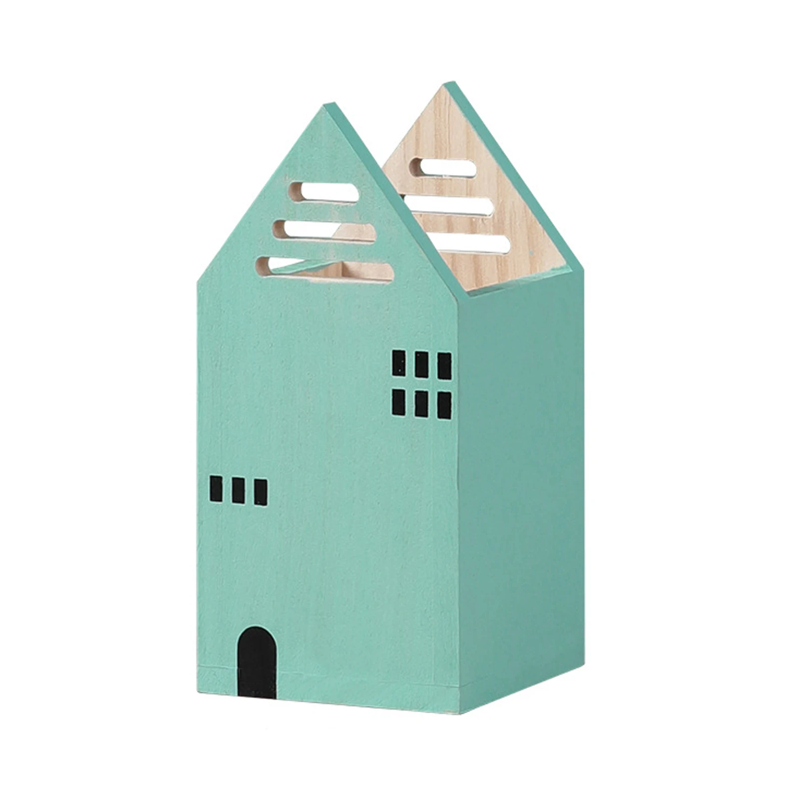 

Teacher House Shape Storage Box Office Gift Wooden Pen Holder Students Stationery Universal Kids School Supplies Multifunctional