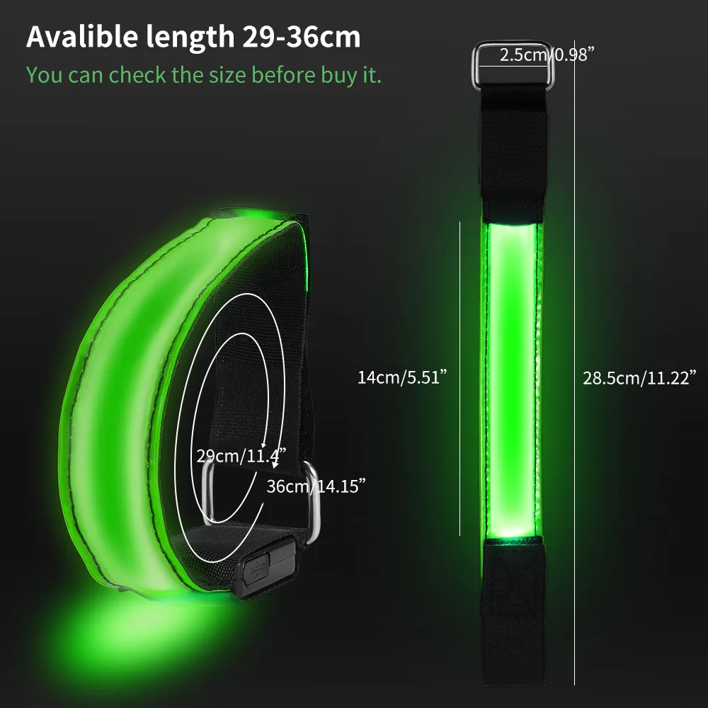 Bicycle Party With Rechargeable LED Arm Light Jogging Driving Leg Warning Wristband Armband | Спорт и развлечения