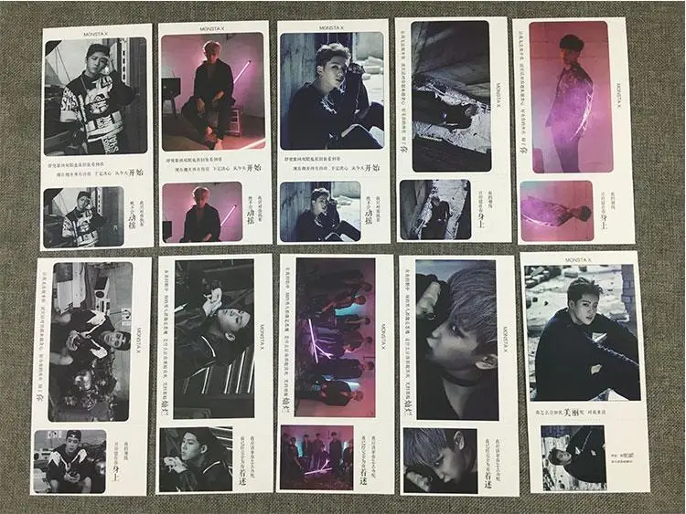 Новая постер kpop MONSTA X та же открытка 121 + альбом k-pop lomo фото фотооткрытка Наклейки