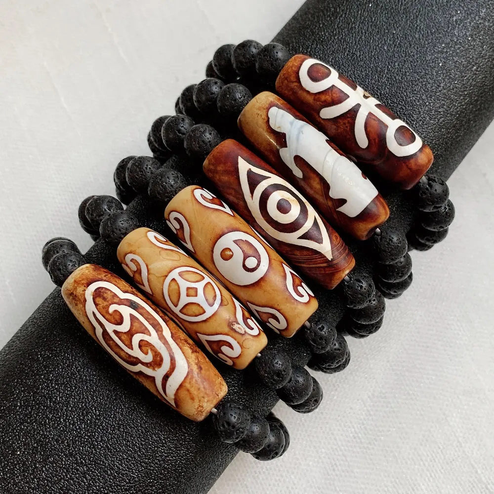 Восстанавливающие ювелирные изделия Reiki тибетские браслеты из агата Dzi для