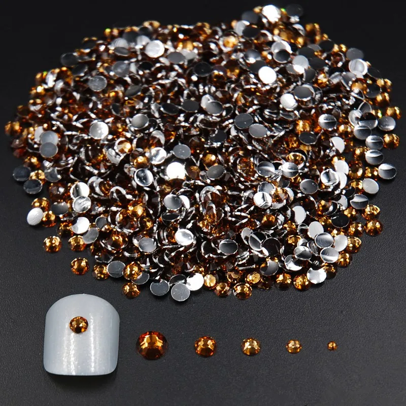 Смешанные размеры 2000 шт кофейного цвета 3D маникюрные стразы инструменты для