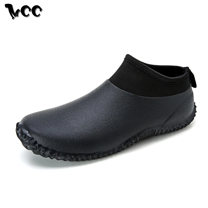 Мужские Водонепроницаемые ботинки без шнуровки Нескользящие плоская подошва