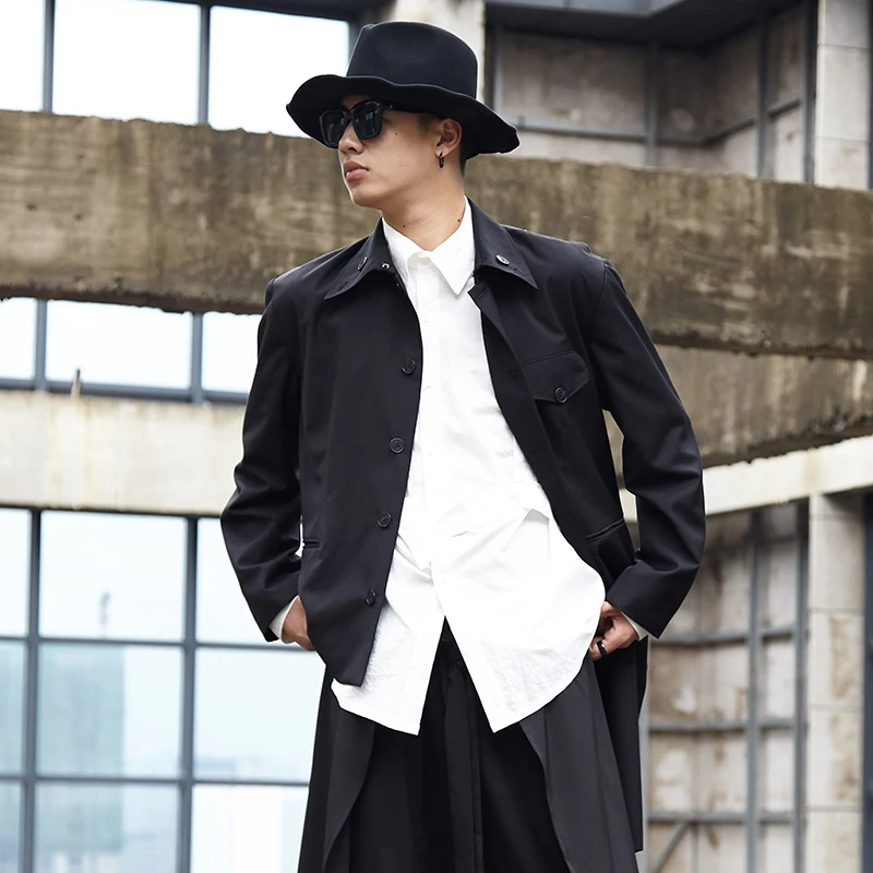 Куртка мужская повседневная с асимметричным подолом винтажная уличная одежда в