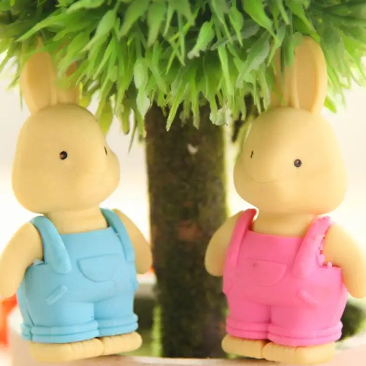 27 шт./лот Новинка мультяшная имитация Лапин мини Ластик резиновый для офиса и