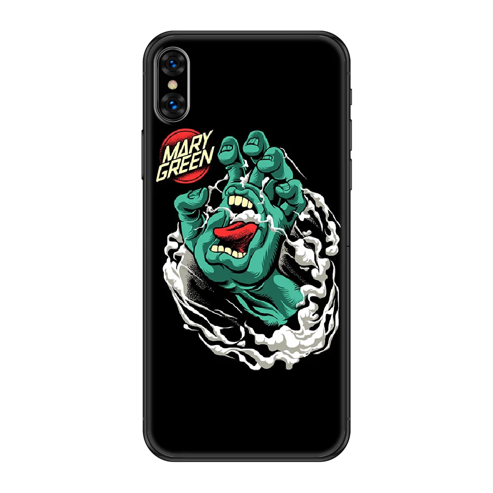 

Santa Cruz Skateboards Art Phone case For iphone 4 4s 5 5S SE 5C 6 6S 7 8 plus X XS XR 11 PRO MAX 2020 black silicone cell cover