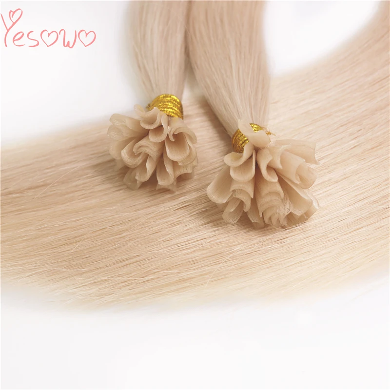 Yesowo 100% Remy человеческие волосы 60A # блонд бразильские кератин 1 г/прядь для