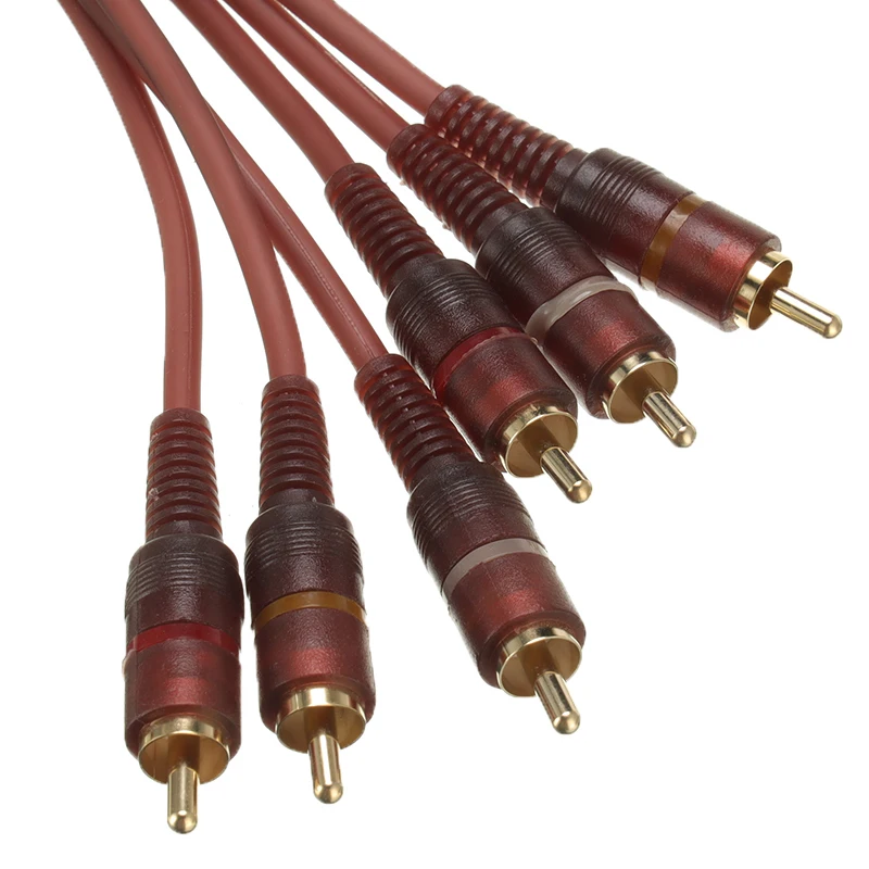 Композитный Аудио-и видеокабель штекер 3RCA/штекер 3RCA шестипроводная позолоченная