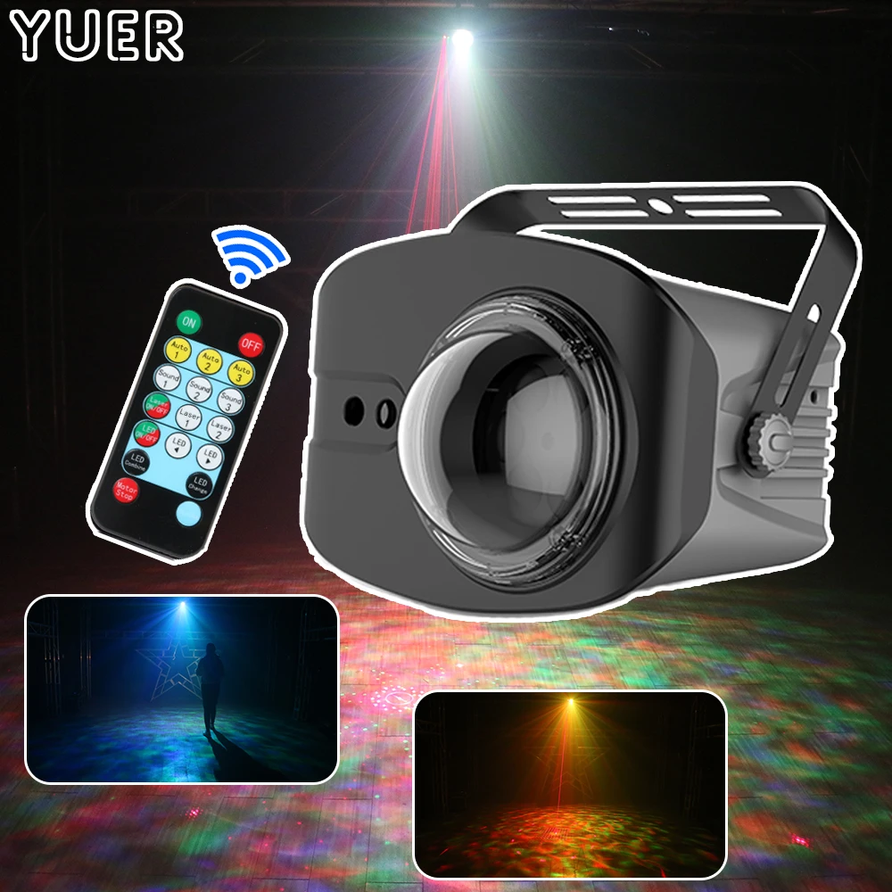 Миниатюрный светодиодный 4 в 1 лазерный прожектор с 48 узорами диско освещение для