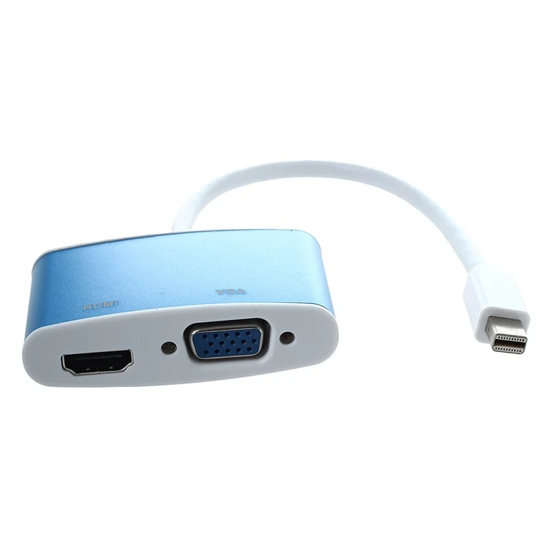 Премиум алюминиевый V1.3 Full HD 1080P Mini DP порт дисплея к HDMI и VGA синий адаптер 2 в 1 для Apple