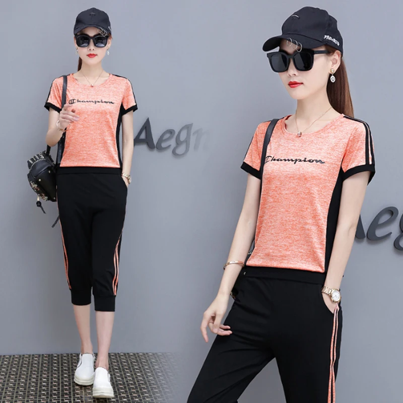 Модный комплект из 2 предметов 2021 года свободные летние укороченные брюки с