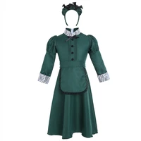 girls dark green turtleneck lace slim temperament maid dress costume cosplay cafe attendant clothing