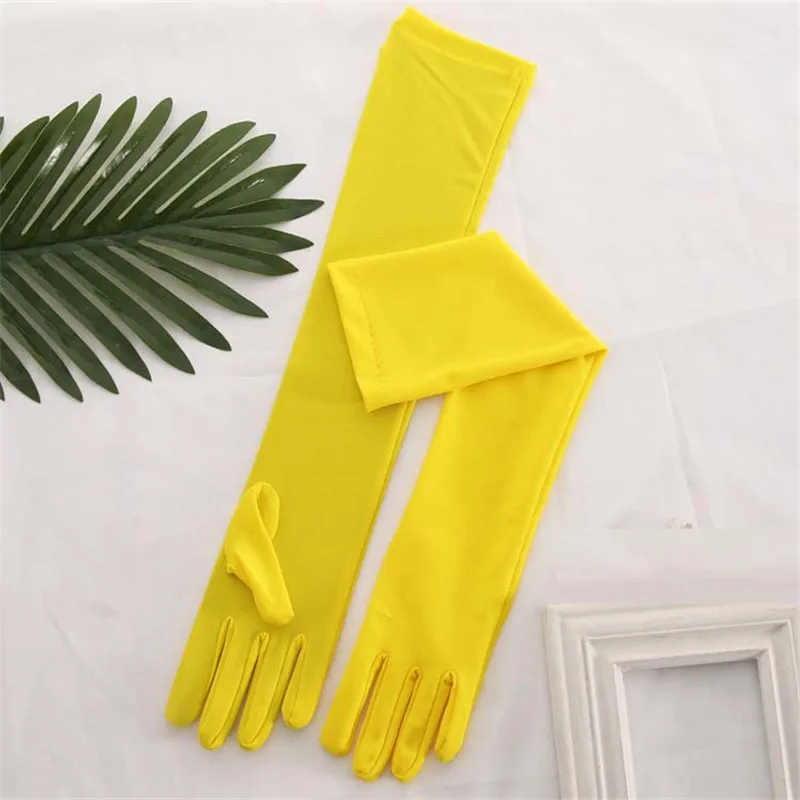 Сексуальные эластичные длинные перчатки из спандекса для женщин и девочек 50 см