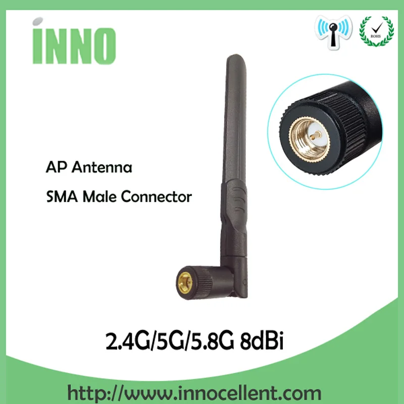 2 4g антенна wi fi 8dBi 4 ГГц 5G Гц 5 8 GHz Dual Band Мужской Разъем Г Беспроводная Антенна
