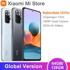 Смартфон Xiaomi Redmi Note 10 Pro в наличии дюйма, глобальная версия дюйма, 64128 ГБ, Восьмиядерный процессор Snapdragon 732G, аккумулятор 108MP Quad Camera дюйма, 5020 мА  ч