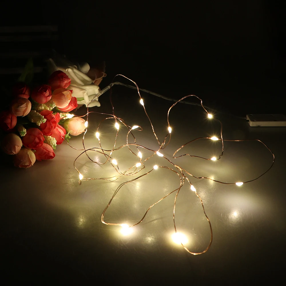 Гирлянда из медной проволоки с 20 светодиодами 2 м/6 5 фута|Светодиодная лента| |