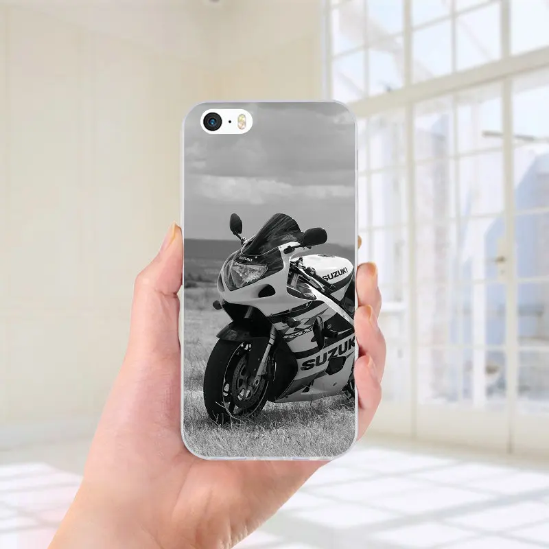 Picture 2 Мягкие силиконовые чехлы из ТПУ для телефонов iPhone X XR XS Max 8 7 6S 6 Plus 5 5S SE 5C 4S 4 Shell классический мотоцикл дизайн - Цвет: Picture 2