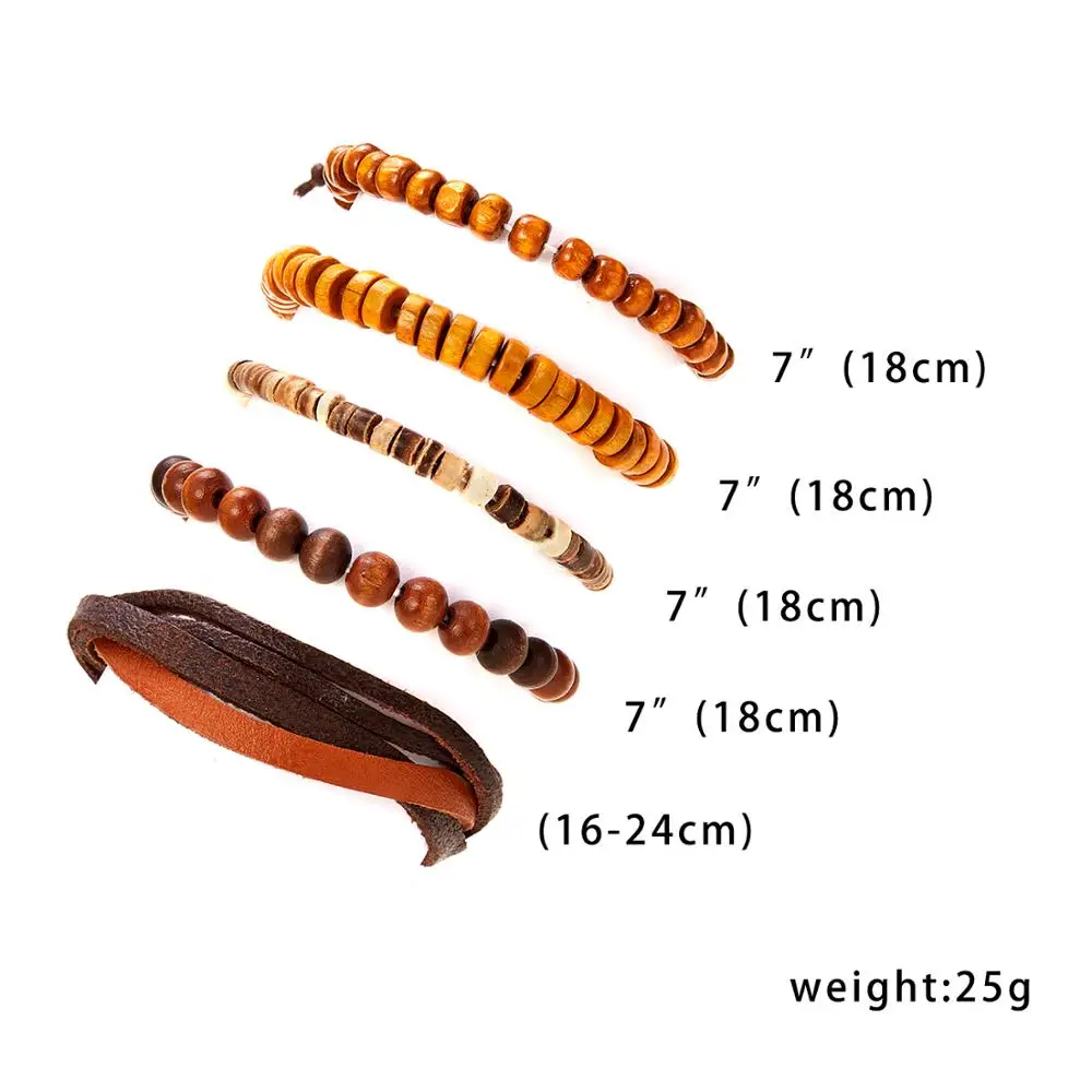 BR18Y0475 RINHOO винтажные кожаные браслеты для мужчин, богемные Многослойные Бусины, обертывание, панк-веревка, ювелирные изделия, подарок на день Святого Валентина, браслеты - Окраска металла: BR18Y0475