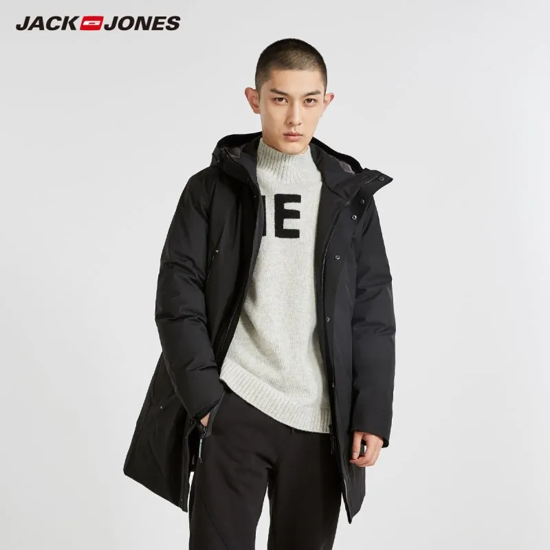 JackJones мужской длинный пуховик с капюшоном парка пальто мужская одежда 218412524 |