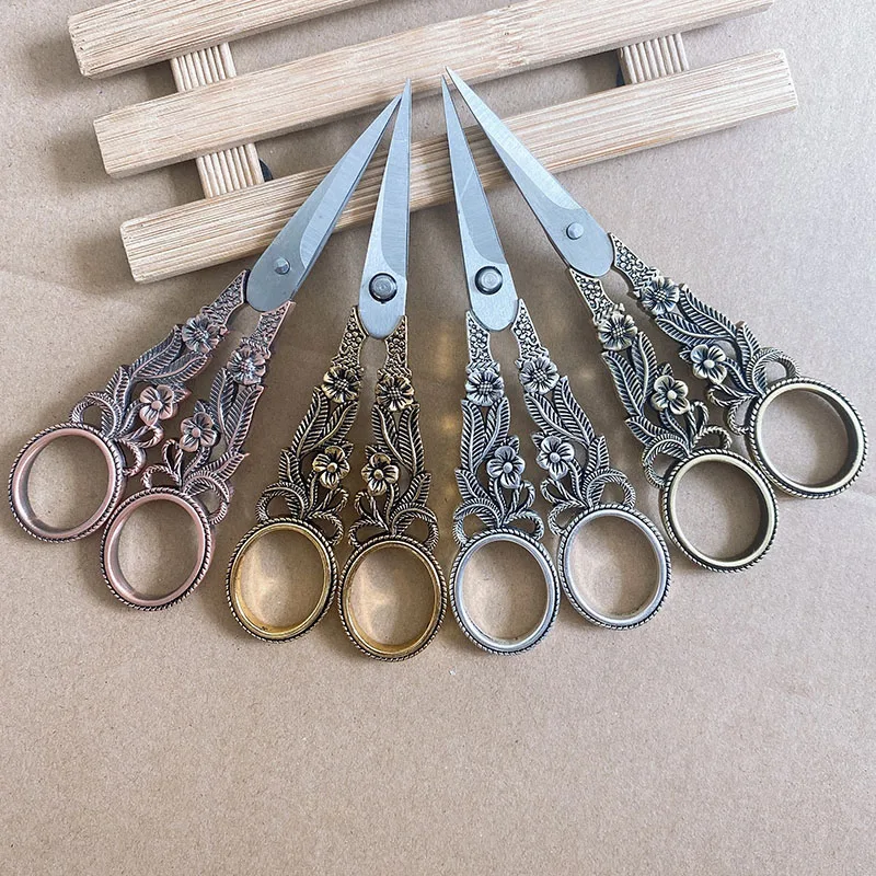 

15cm Floral Retro Style Sewing Scissors Embroidery Retro Dressmaker Tailor Shears Antique Scissors for Fabric Tool Needlework