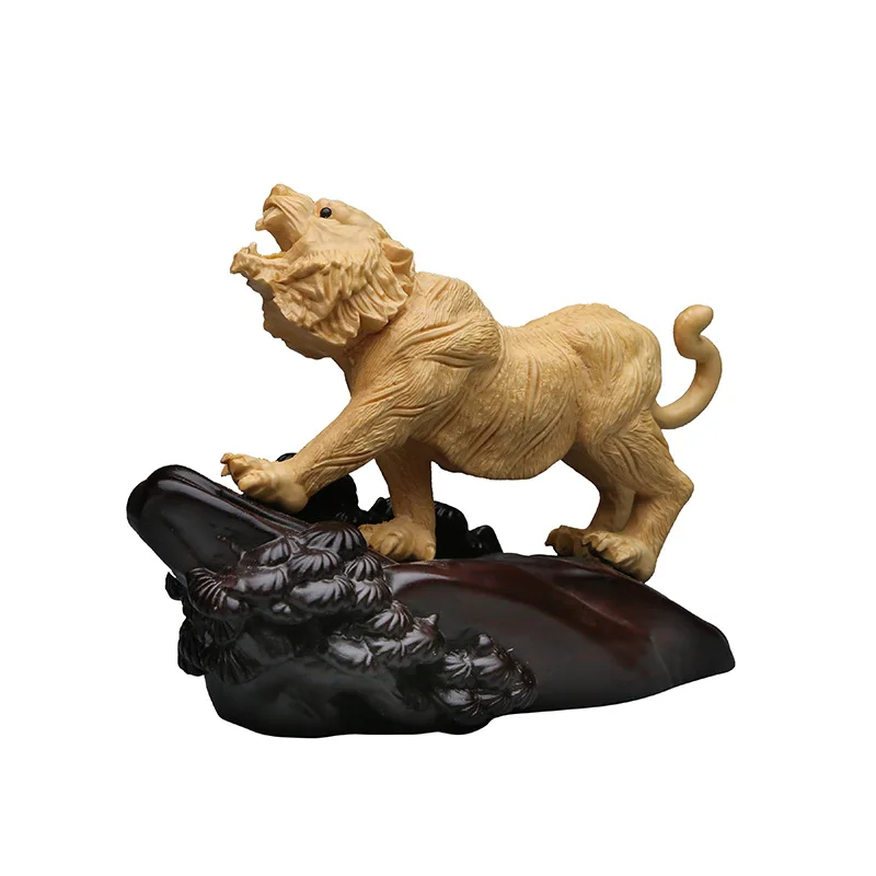 

Boxwood Wood Tiger Roar Auspicious Decoration Solid Wood Carving Zodiac Animal Tiger Decoration Craft Feng Shui Creative Gift