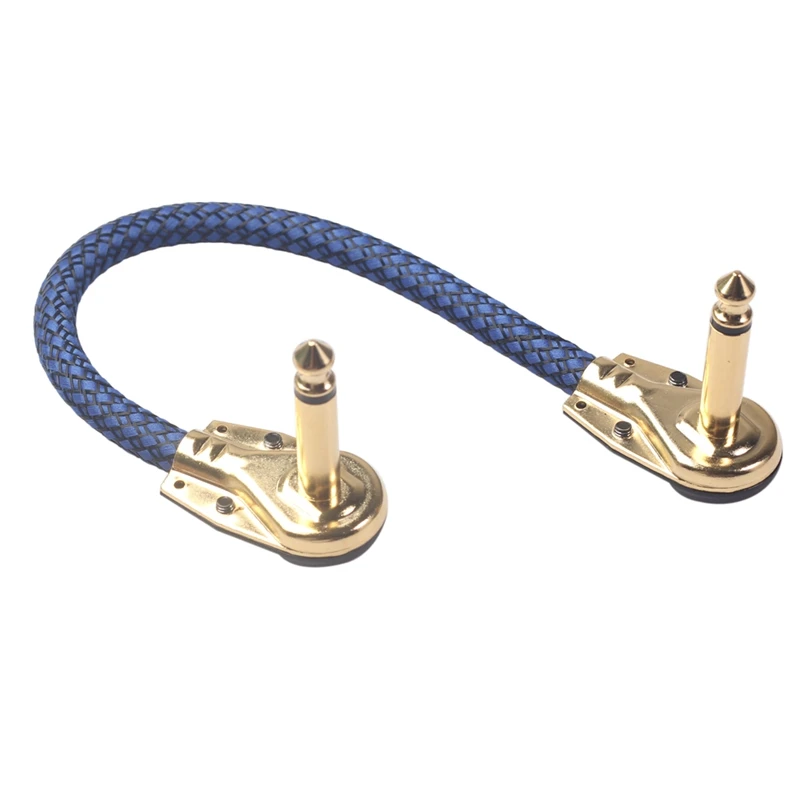 3PCS 20cm Guitar Effect Pedal Instrument Patch Cable 1/4inch Right-Angle Plug | Спорт и развлечения