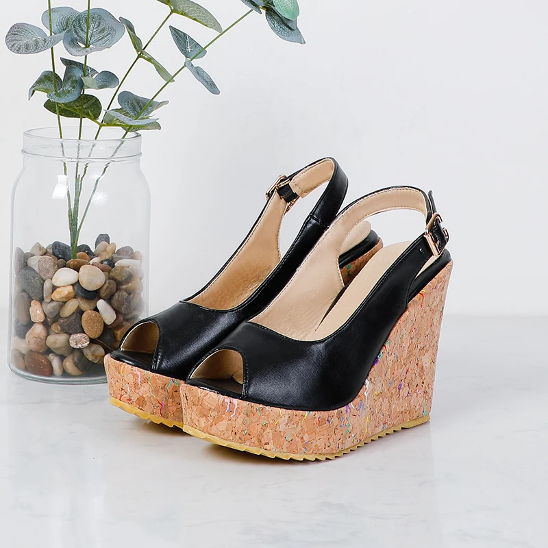 

Fashion Wedges Sandals Women 2021 Peep Toe Sandals Female High Heels With Platforms Sandalias Spring Summer New Women's Shoes