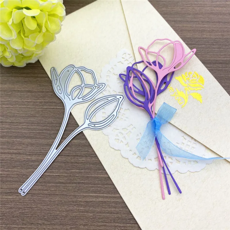 

Tulip Die Cuts For Cards Flowers Metal Cutting Dies Stencils Decorative Embossing DIY Paper Cards