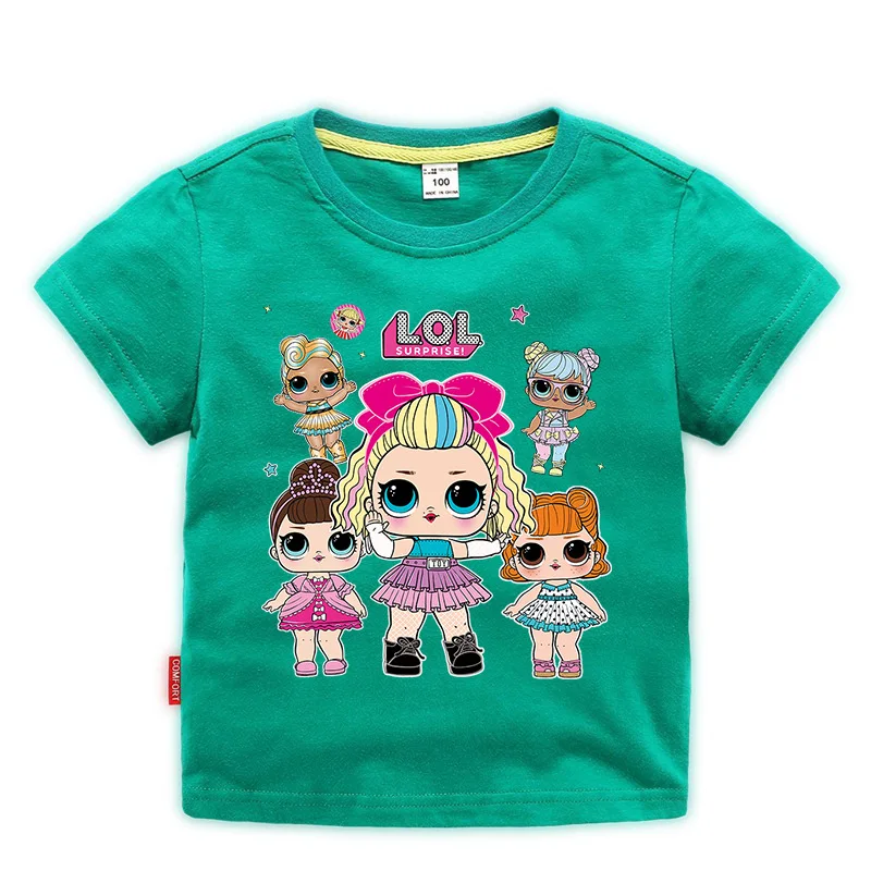 Летняя модная футболка унисекс L.O.L детская белая с короткими рукавами для