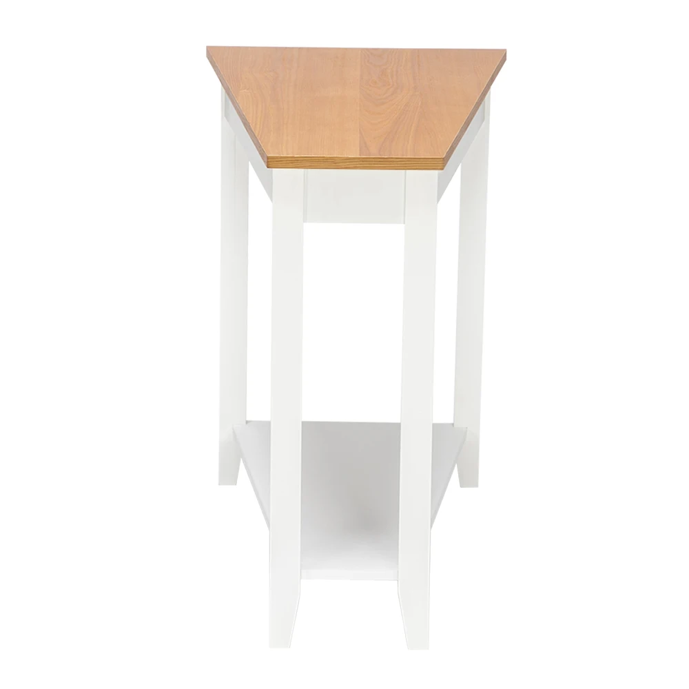 

【USA READY STOCK】[(20.3-40) x 60 x 61cm] Simple and Irregular Sofa Table Light Walnut Color White