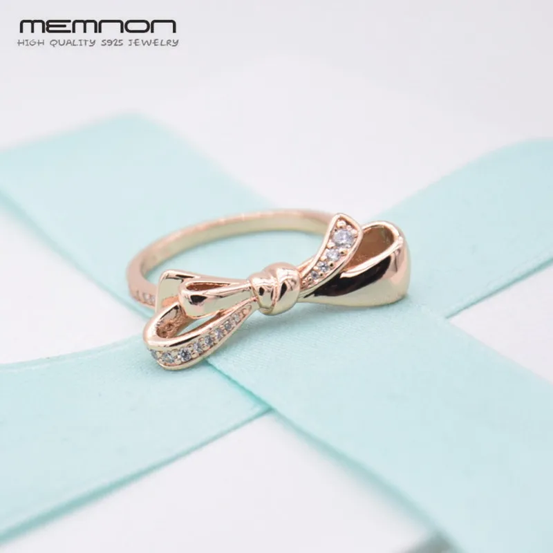 Женские кольца с луком Memnon розовое кольцо из стерлингового серебра 925 пробы