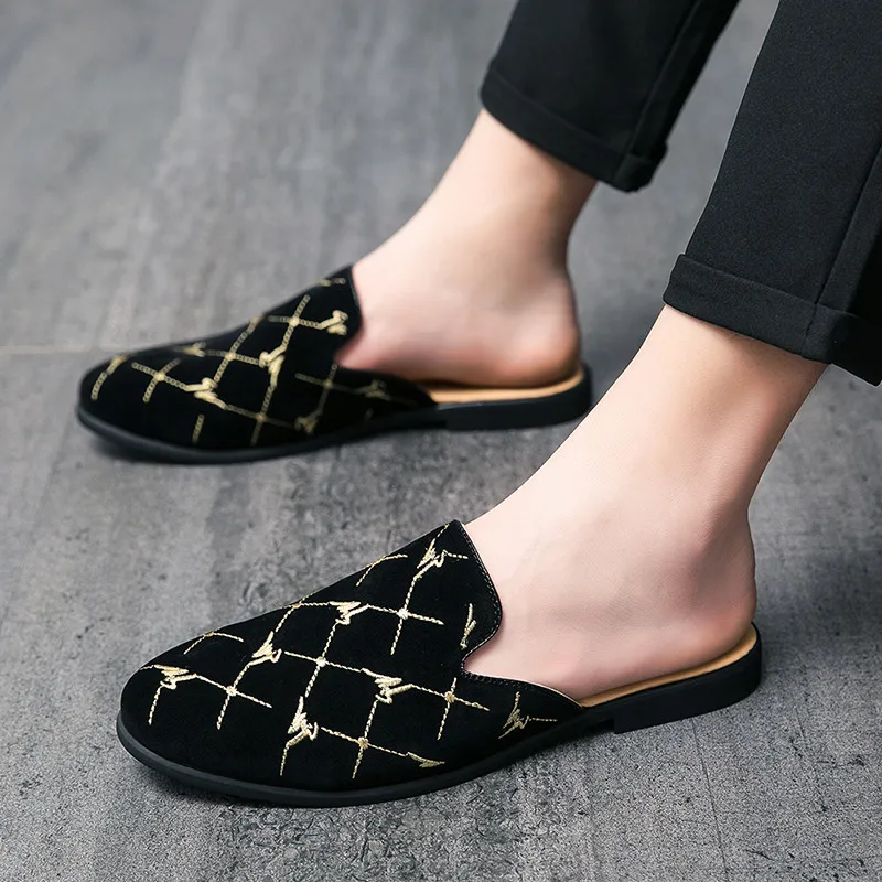 

Trend High Quality Comfortable Shoes Men Slippers Half Drag Home Casual Gentleman Light Handmade Fashion Brand Low Cut Flat