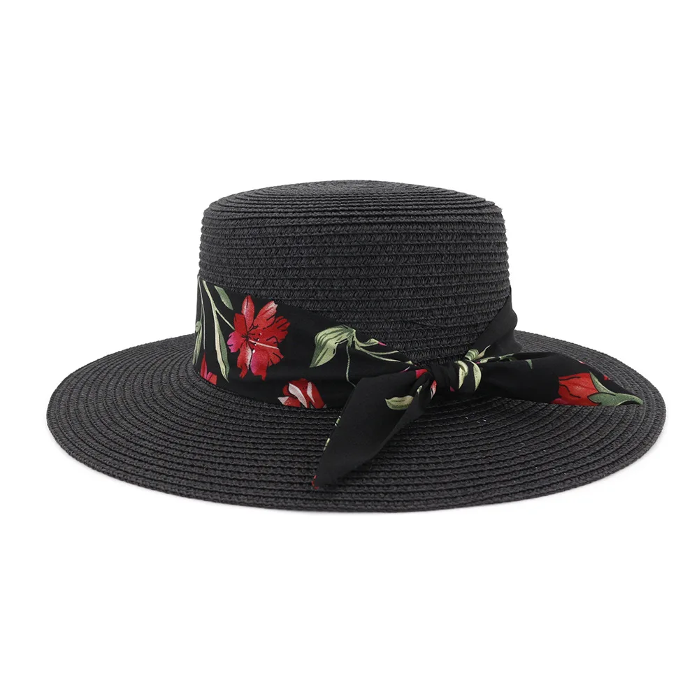 Летняя новая шляпа от солнца с цветами и лентой модная для путешествий