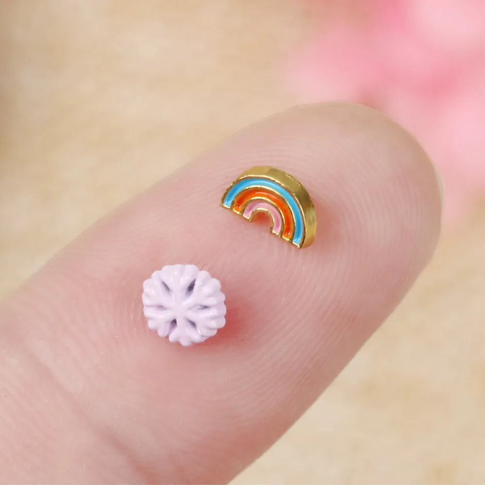 20Pcs Mini Cute Decor Button for DIY Doll Clothes 5mm Lovely Snow/Rainbow Decoration Buckles Clothing Sewing Accessories | Игрушки и