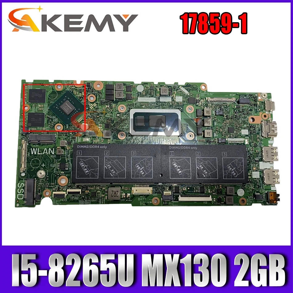 

CN-06PN8N 06PN8N For DELL 14 5480 5481 5488 15 5580 5581 5582 Laptop Motherboard 17859-1 MB With i5-8265U MX130 2GB 100% Test OK