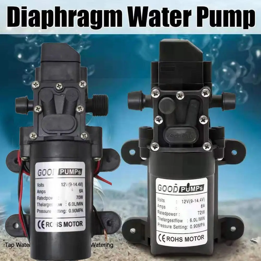 

12v Water Pump High Pressure Diaphragm Self Priming Pump With Plug For Car Cleaning C9w3