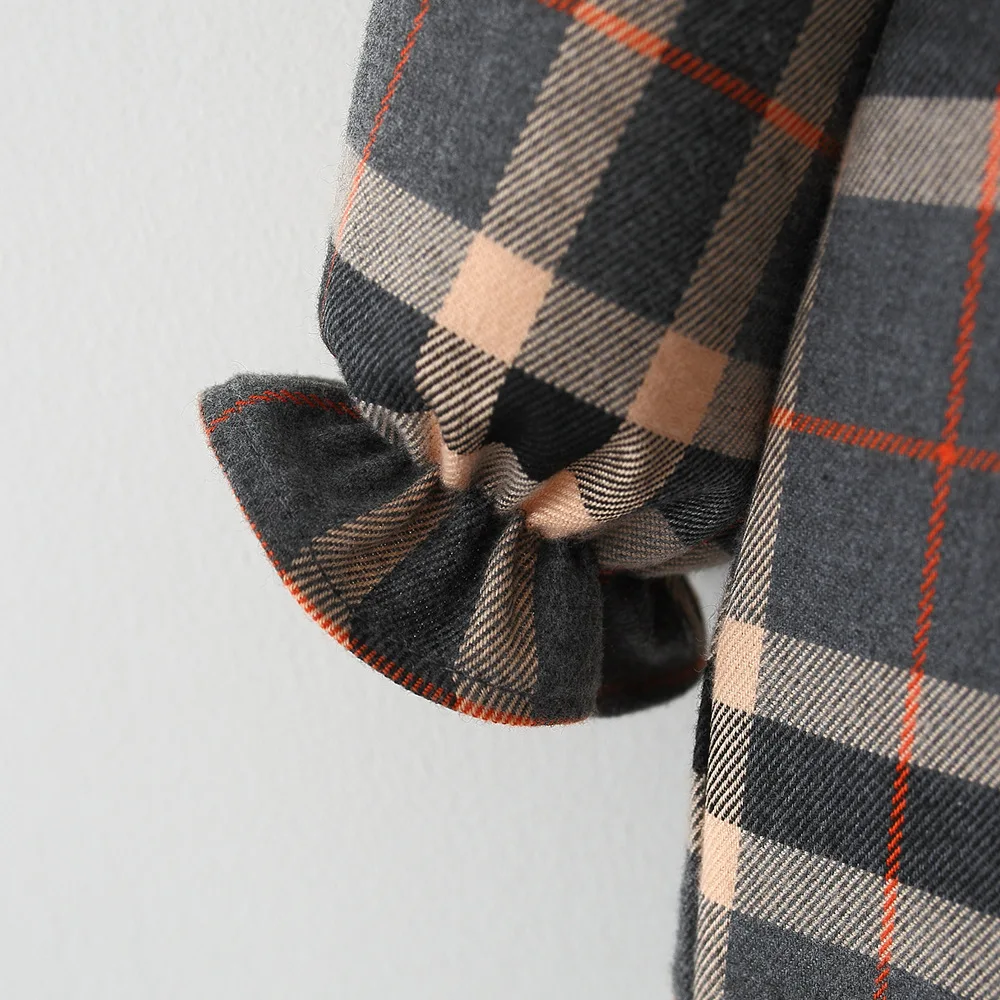 Платье для новорожденных девочек модное осеннее клетчатое платье принцессы с