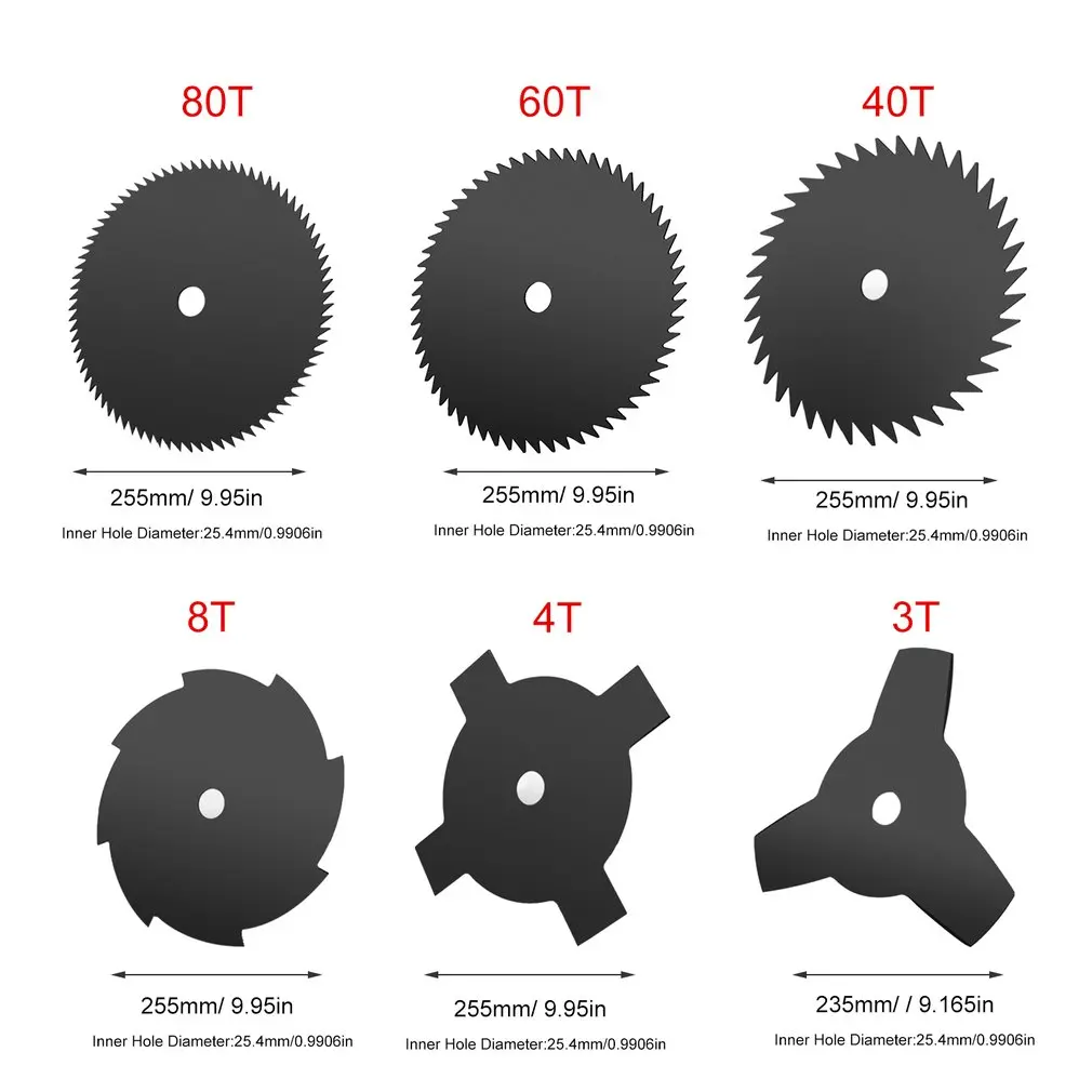 

80/60/40/8/4/3T Lawn Mower Blade Circular Grass Cutter Brush Saw Blade Manganese Steel Razor Lawn Machine Accessories Trimmer