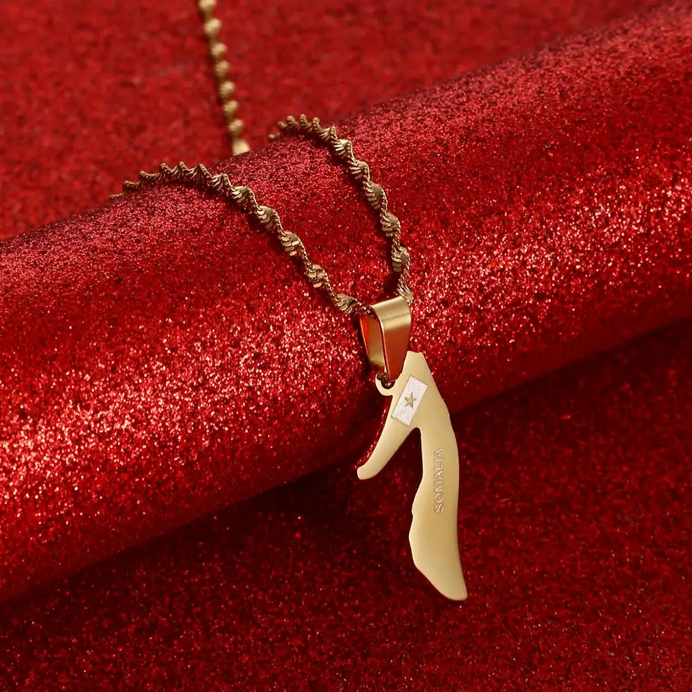 Ожерелья маленького размера с картой Сомали для женщин, ювелирные изделия для девочек, подвеска с подвесками Soomaaliya, карты страны сомалии