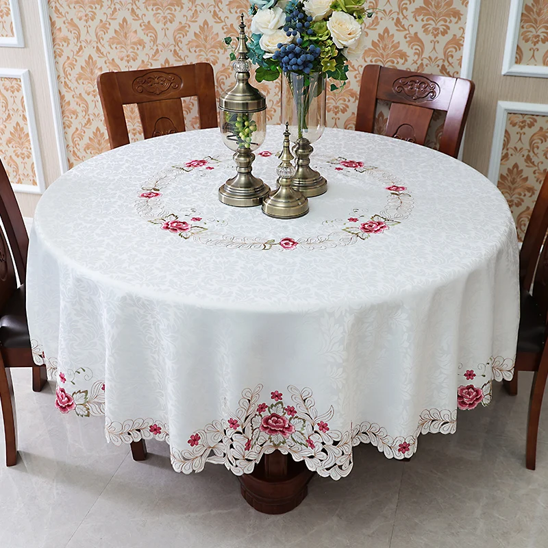 

Luxury Room decor aesthetic Round tablecloth coffee table for living room Table cloth Embroidery dinning table cover Lace design