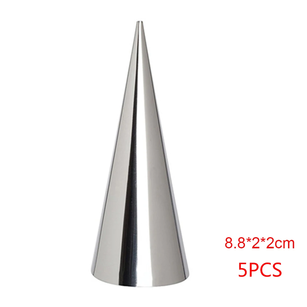8.8 x2 x2cm 5/12PCS Conical Tube Cone Roll Moulds Stainless Steel Spiral Croissants Molds Pastry Cream Horn Cake Bread Mold Kitchen Tools - Цвет: 8.8 x2 x2cm
