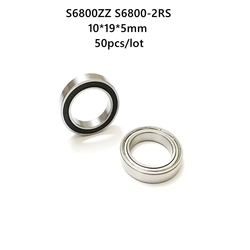 

50 шт./лот ABEC-5 S6800 ZZ S6800 2RS 10*19*5 мм нержавеющая сталь 440C тонкий настенный радиальный шарикоподшипник 6800 RS -2Z 10x19x5 мм