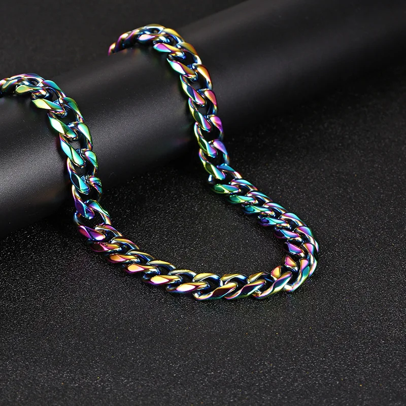 Красочный панцирный браслет Майами из кубинской панцирной цепи для мужчин и