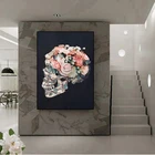 Настенная картина с черепом и планшетом, Современные Декоративные плакаты и принты на стене, картина в скандинавском стиле для дома