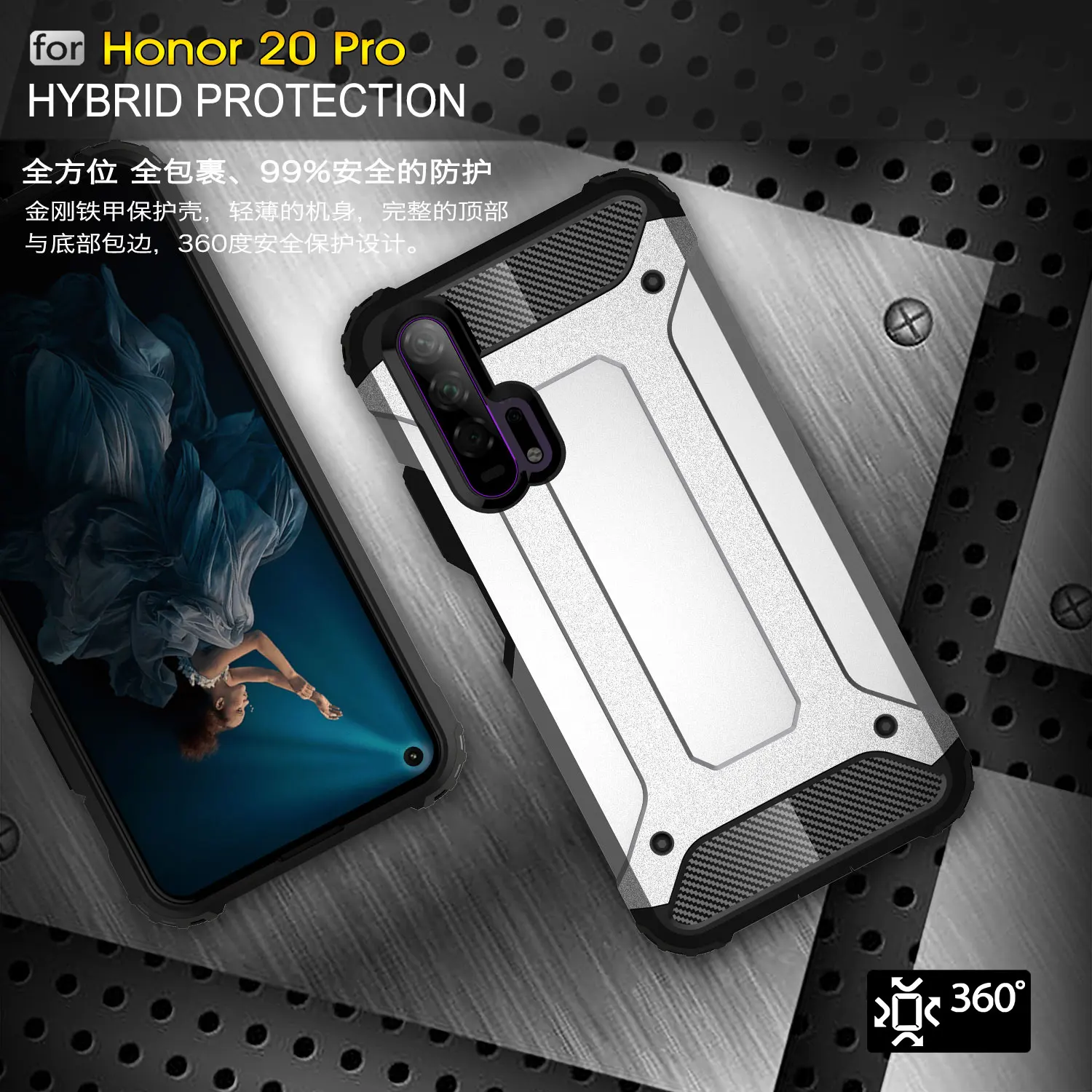 

Phone Case For Huawei Honor 8A V20 V30 20 20S 10 10i 20i Pro Lite Luxury Anti-fall Shockproof Heavy Protection Rugged Armor Case